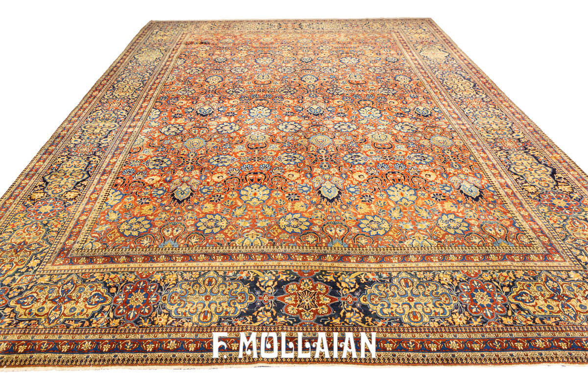 Tappeto Antico Kashan Mohtasham Colore Rosso n°:60108315